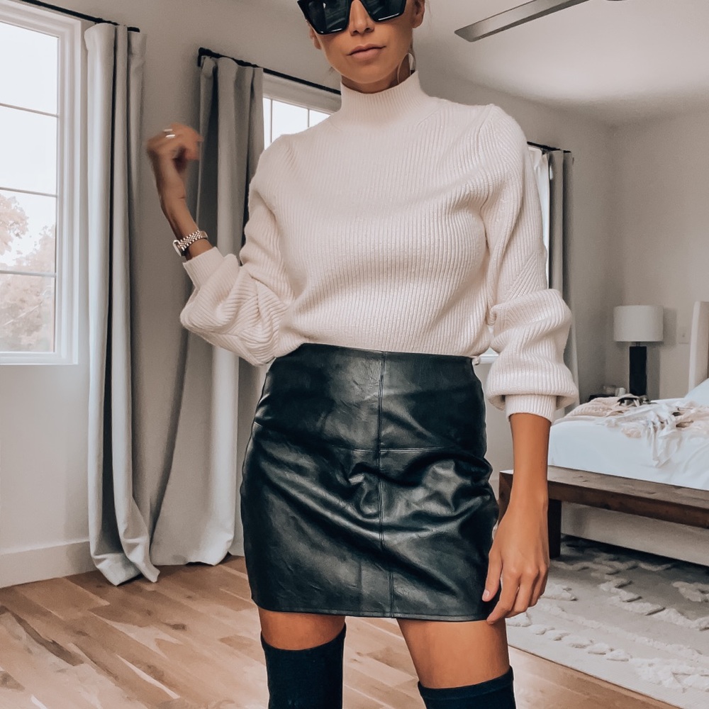 Faux leather skirt